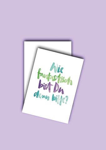 Postkarte "Fantastisch Lila" - Brush Lettering