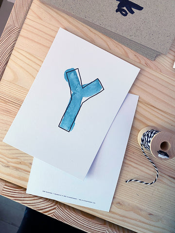 Karte Buchstabe "Y" - Hand Lettering (Alphabet ABC Edition)