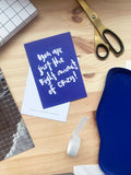 Postkarte "Right amount of crazy" - Typografie-Karte