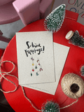 Postkarte "Schöne Feiertage" Weihnachtskarte - Brush Lettering