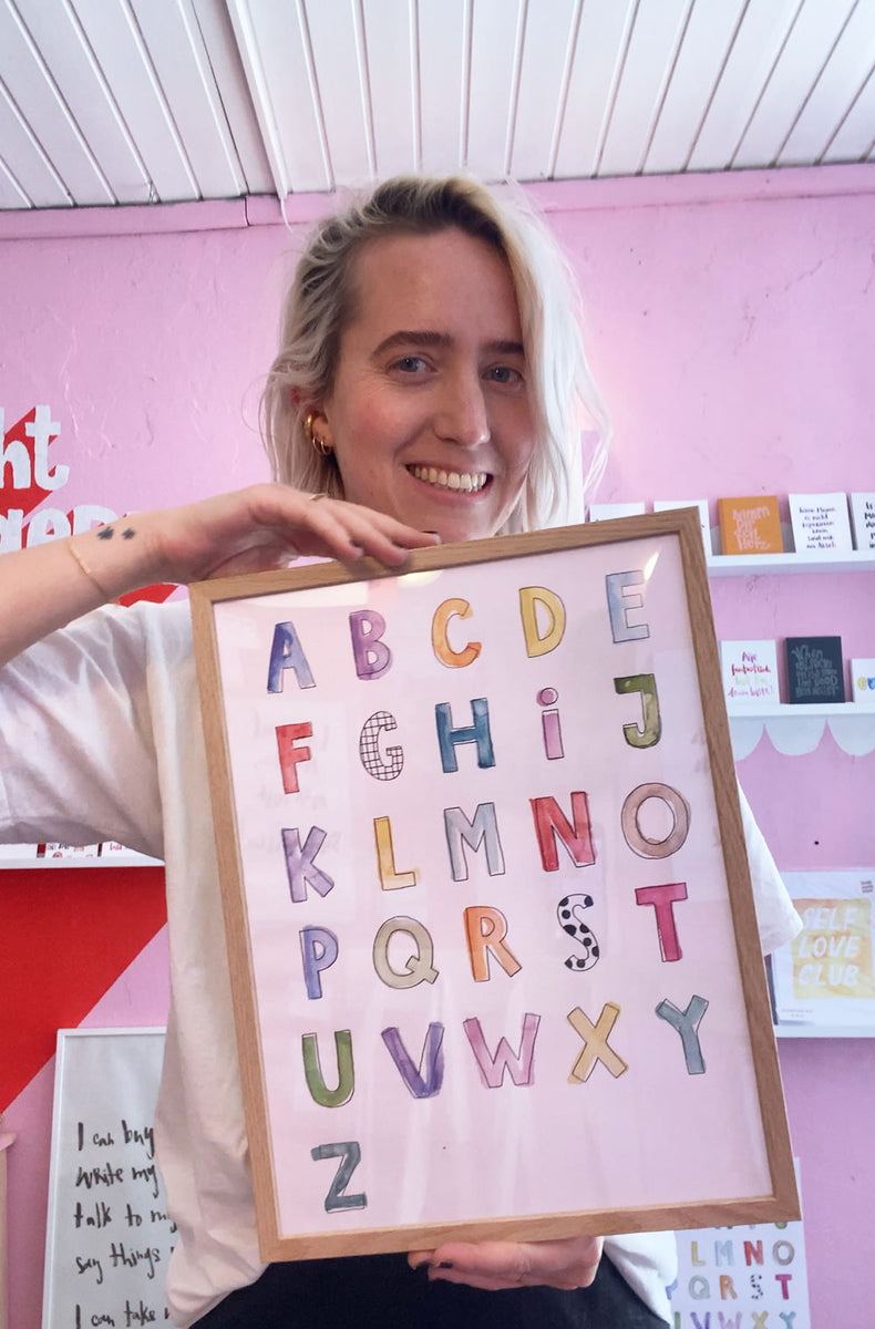Poster Kinderzimmer - Hand Lettering (Alphabet ABC Edition ...
