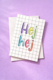 Postkarte "Hej hej" Postkarte - Hand Lettering