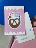 "Brezn mit Amore" - Typografie-Karte mit bayerischer Brezn