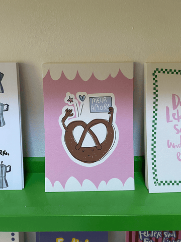 "Brezn mit Amore" - Typografie-Karte mit bayerischer Brezn