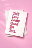 Postkarte "Self Love Looks Good" - Font Lettering