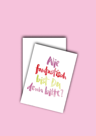 Postkarte "Fantastisch Gelb" - Brush Lettering