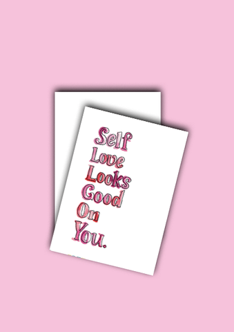 Postkarte "Self Love Looks Good" - Font Lettering