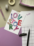 Postkarte: "LOVESTORY" - Hand Lettering