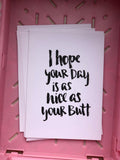 Postkarte "Nice butt" - Brush Lettering