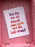 Postkarte "Zukunft" - Brush Lettering