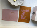 Postkarten-3er Set: "Heart, heart, focus edition" Hand Lettering