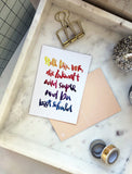 Postkarte "Zukunft Regenbogen" - Brush Lettering