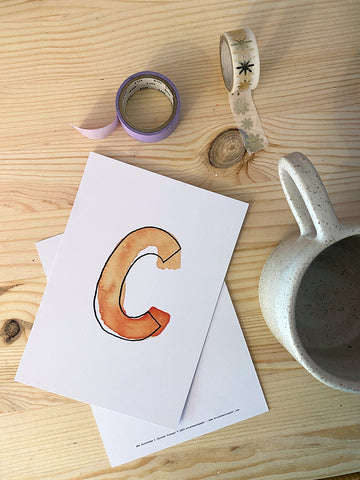 Karte Buchstabe "C" -  Hand Lettering (Alphabet ABC Edition)