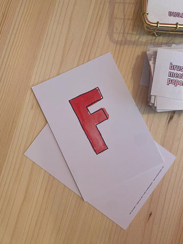 Karte Buchstabe "F" -  Hand Lettering (Alphabet ABC Edition)