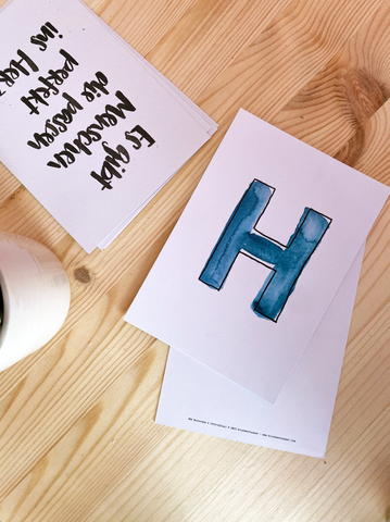 Karte Buchstabe "H" -  Hand Lettering (Alphabet ABC Edition)