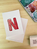 Karte Buchstabe "N" - Hand Lettering (ABC Edition)