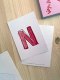 Karte Buchstabe "N" - Hand Lettering (ABC Edition)