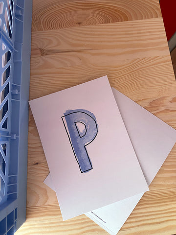 Karte Buchstabe "P" - Hand Lettering (Alphabet ABC Edition)