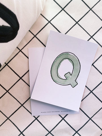 Karte Buchstabe "Q" - Hand Lettering (Alphabet ABC Edition)