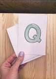 Karte Buchstabe "Q" - Hand Lettering (Alphabet ABC Edition)