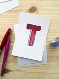 Karte Buchstabe "T" - Hand Lettering (Alphabet ABC Edition)