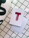 Karte Buchstabe "T" - Hand Lettering (Alphabet ABC Edition)