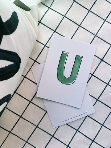 Karte Buchstabe "U" - Hand Lettering (Alphabet ABC Edition)