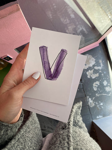 Karte Buchstabe "V" - Hand Lettering (Alphabet ABC Edition)