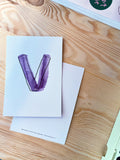 Karte Buchstabe "V" - Hand Lettering (Alphabet ABC Edition)