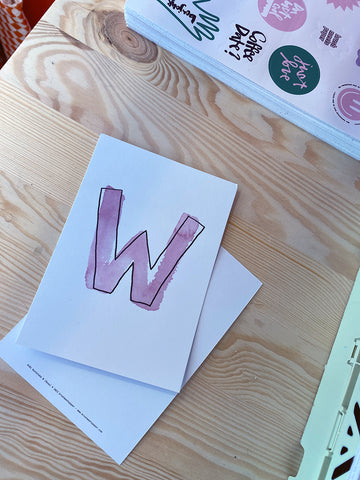 Karte Buchstabe "W" - Hand Lettering (Alphabet ABC Edition)