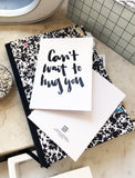 Grußkarte: "Can't wait to hug you" - Brush Lettering
