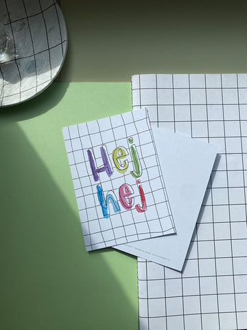 Postkarte "Hej hej" Postkarte - Hand Lettering