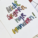 Postkarte "Nur wundern" Karte - Hand Lettering