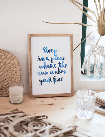 Poster "Sleep in a place" - Brush Lettering
