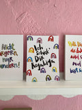 Postkarte "Schicke Dir Regenbögen" - Brush Lettering
