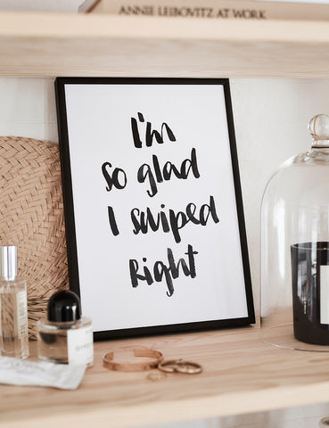 Poster "Swipe right" - Brush Lettering
