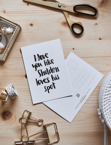 Postkarte "Sheldon's Spot" - Brush Lettering